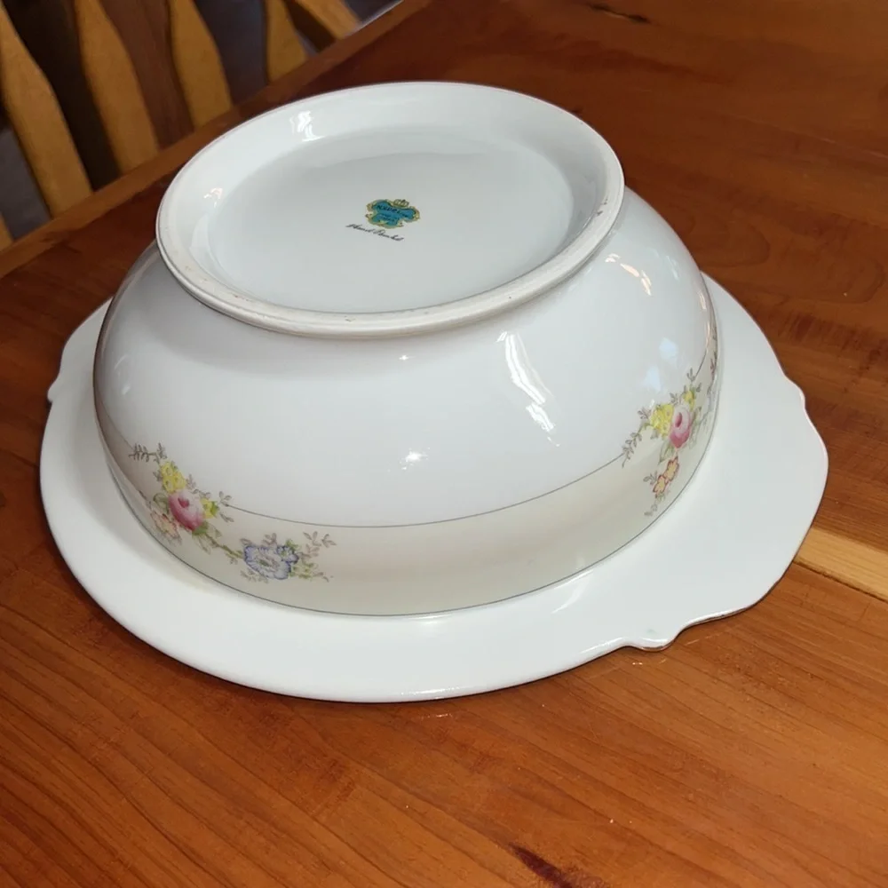 Vintage Hand Painted Floral Tureen Vegetable Lidded Dish China NPR Meito Japan